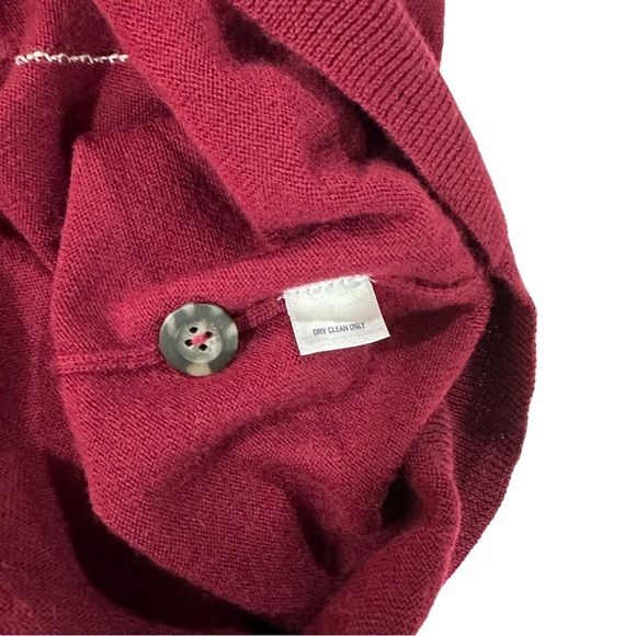 Club Room Estate Merino Wool Men Red White Argyle Sleeveless Sweater Vest Sz XL - Picture 10 of 14